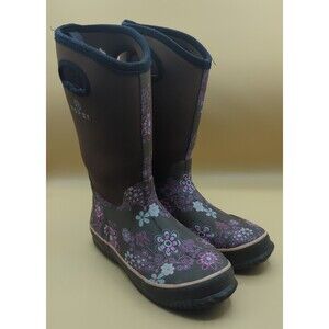 Roper Barnyard Floral Round Toe Rain Women's Brown Casual Boots Sz 8 Gardener